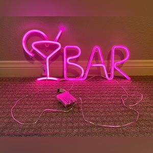 Pink Neon Bar Sign